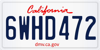 CA license plate 6WHD472