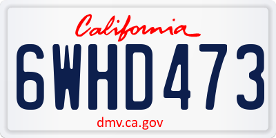 CA license plate 6WHD473