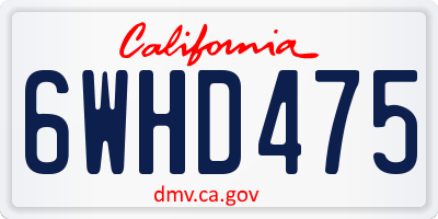 CA license plate 6WHD475