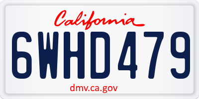 CA license plate 6WHD479