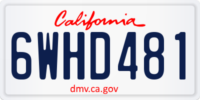 CA license plate 6WHD481