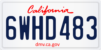 CA license plate 6WHD483
