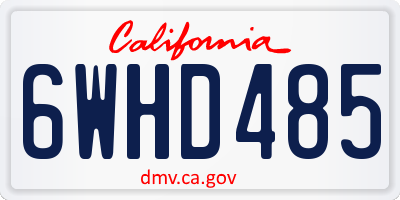 CA license plate 6WHD485