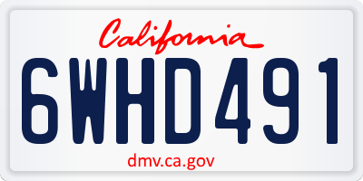 CA license plate 6WHD491