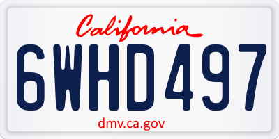 CA license plate 6WHD497