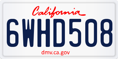 CA license plate 6WHD508