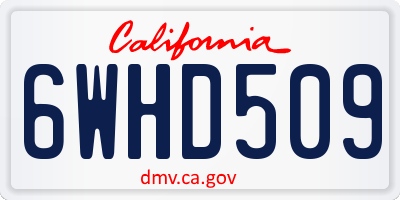 CA license plate 6WHD509