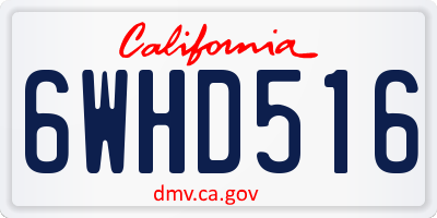 CA license plate 6WHD516