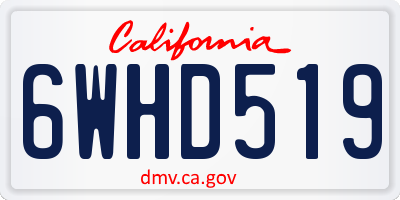 CA license plate 6WHD519
