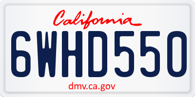 CA license plate 6WHD550