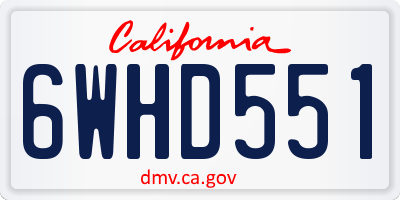 CA license plate 6WHD551