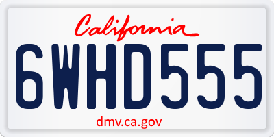 CA license plate 6WHD555