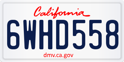 CA license plate 6WHD558