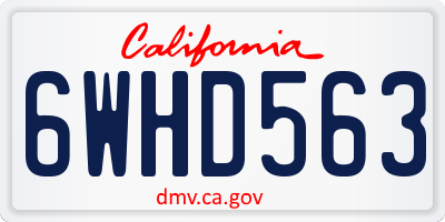 CA license plate 6WHD563
