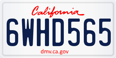 CA license plate 6WHD565