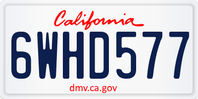 CA license plate 6WHD577