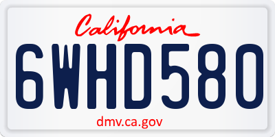 CA license plate 6WHD580