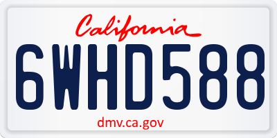 CA license plate 6WHD588