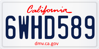 CA license plate 6WHD589