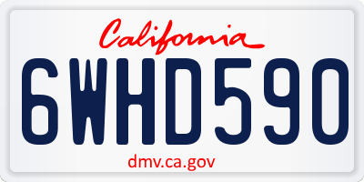 CA license plate 6WHD590