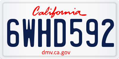 CA license plate 6WHD592