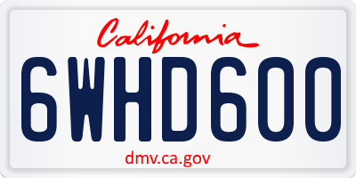 CA license plate 6WHD600
