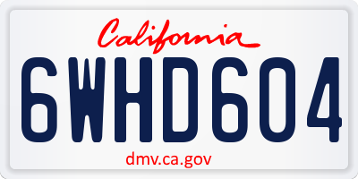 CA license plate 6WHD604