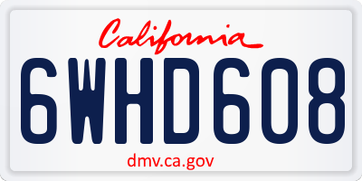 CA license plate 6WHD608