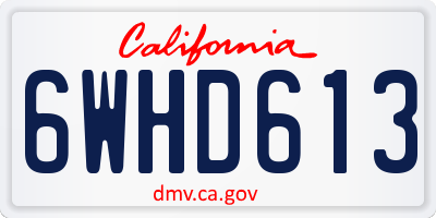 CA license plate 6WHD613