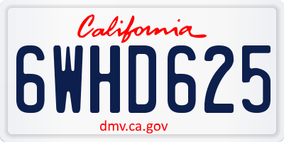 CA license plate 6WHD625