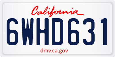 CA license plate 6WHD631