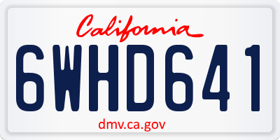 CA license plate 6WHD641