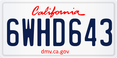 CA license plate 6WHD643