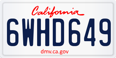 CA license plate 6WHD649