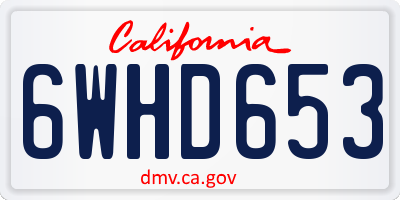 CA license plate 6WHD653