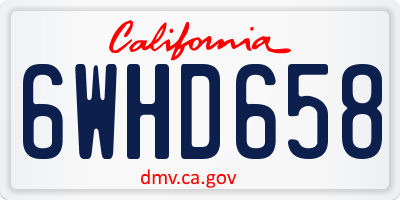 CA license plate 6WHD658