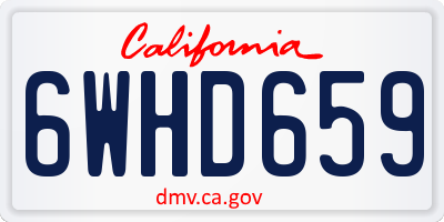 CA license plate 6WHD659