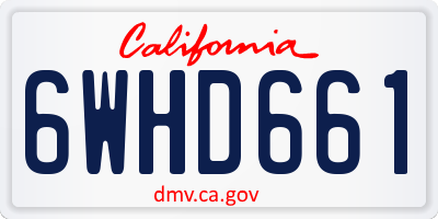 CA license plate 6WHD661