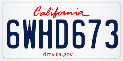 CA license plate 6WHD673