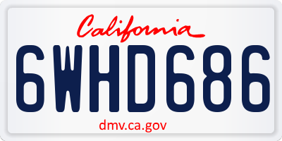 CA license plate 6WHD686