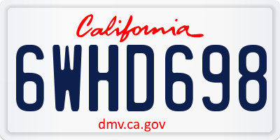 CA license plate 6WHD698