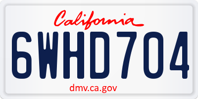 CA license plate 6WHD704