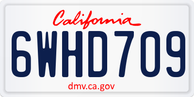 CA license plate 6WHD709