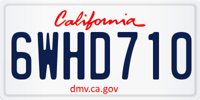 CA license plate 6WHD710