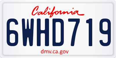 CA license plate 6WHD719