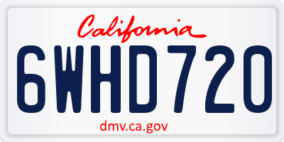 CA license plate 6WHD720