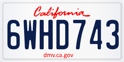 CA license plate 6WHD743
