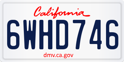 CA license plate 6WHD746