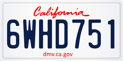 CA license plate 6WHD751