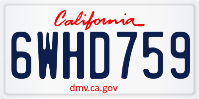 CA license plate 6WHD759